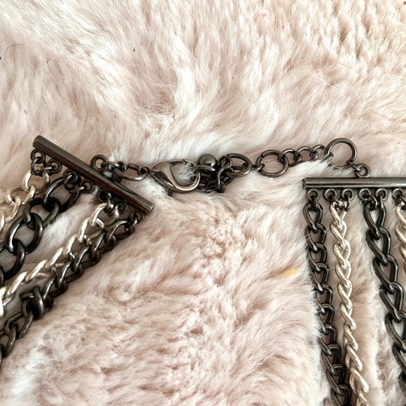 Express Silver Tone Multi Chain/Beaded Necklace - Picture 3 of 4